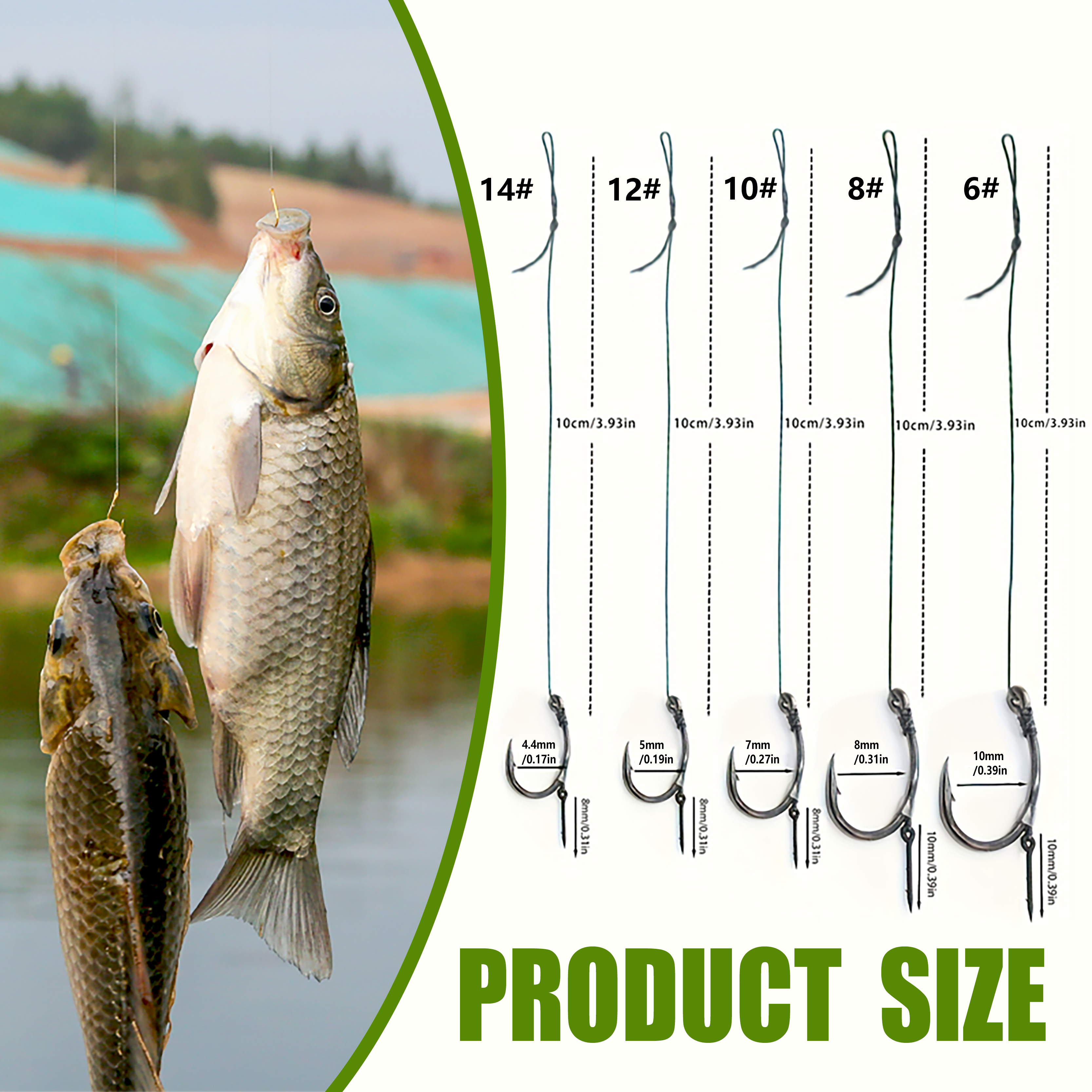 Carp Fishing Rigs Pre Tied, Me - Fishing Hook Barbless recension och pris