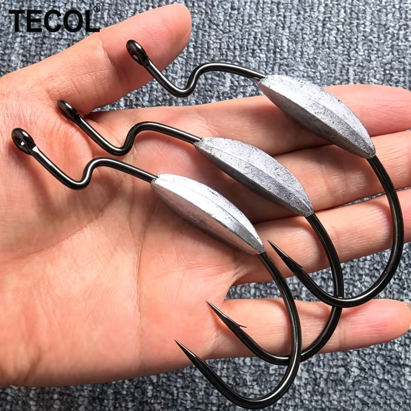 TECOL 3PCS 6/0 8/0 10/0 Weight - Fishing Hook Weedless recension och pris