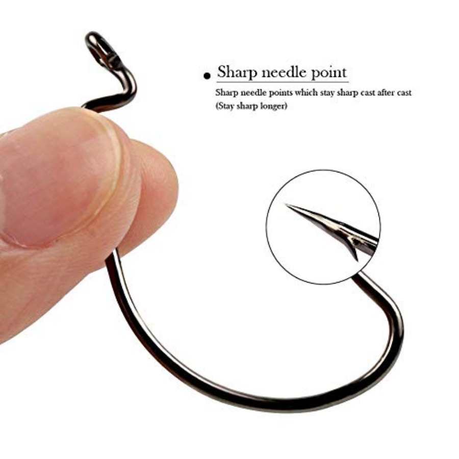 Offset Shank Worm Hooks High C - Fishing Hook Weedless recension och pris