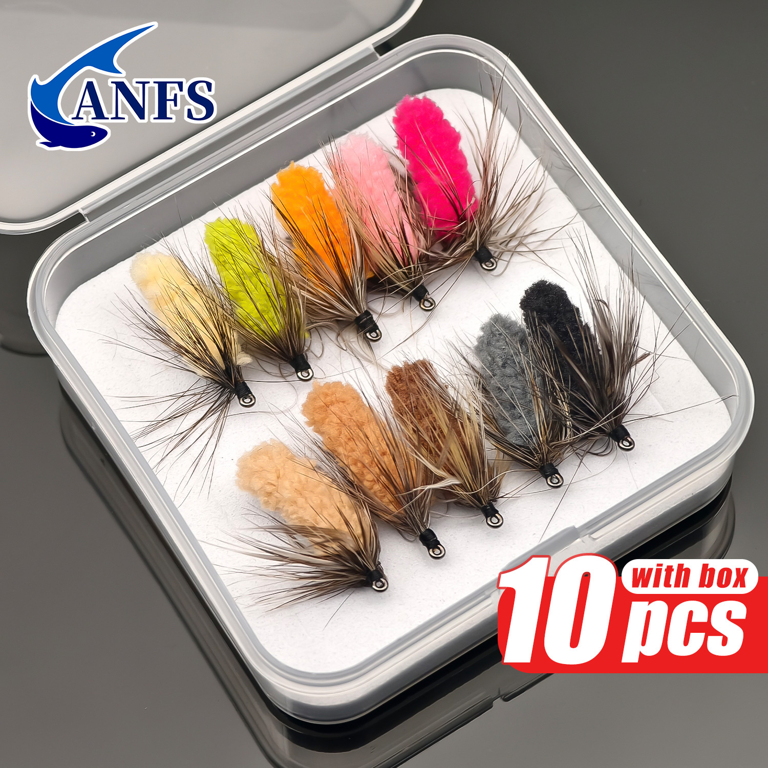 ANFS 10pcs Mop Fly Assorted Co - Fishing Hook Assortment recension och pris
