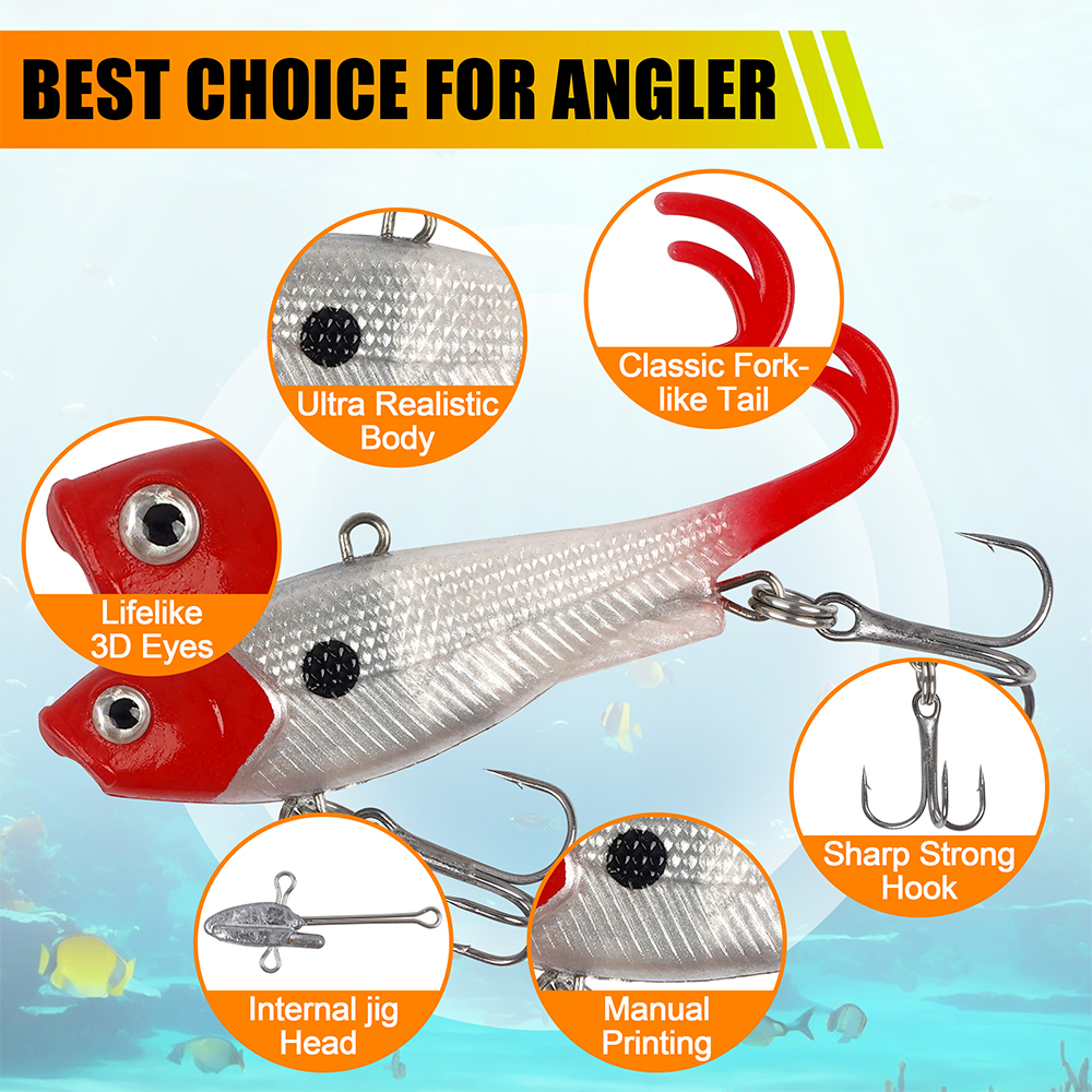 10Pcs/5Pcs Soft Fishing Lures  - Fishing Hook Treble recension och pris